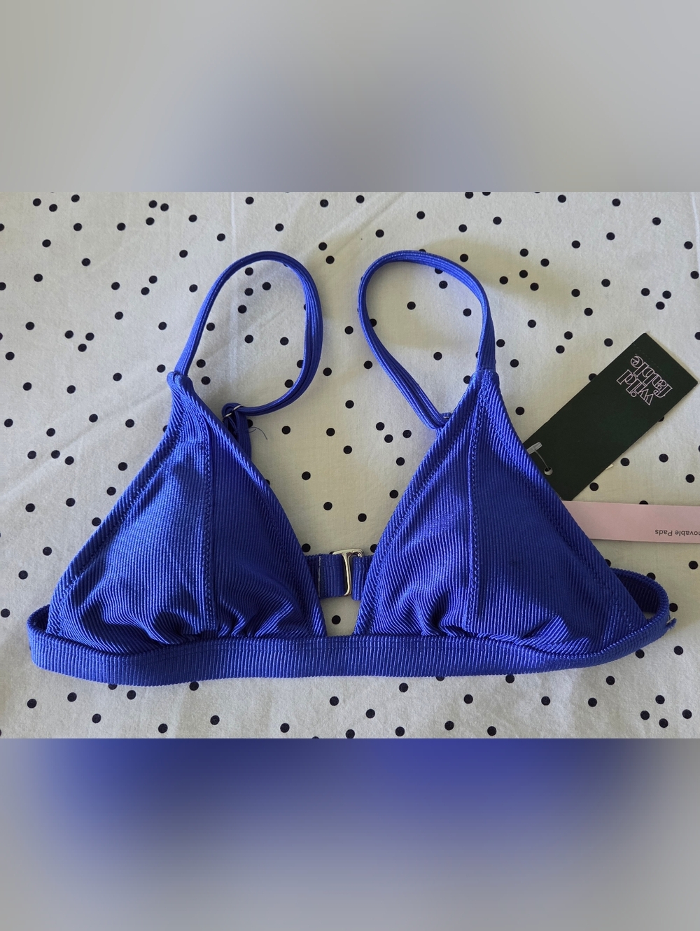 Wild Fable Blue Bralette XS (0-2) Adjustable Strap Removable Pads Wireless Nylon